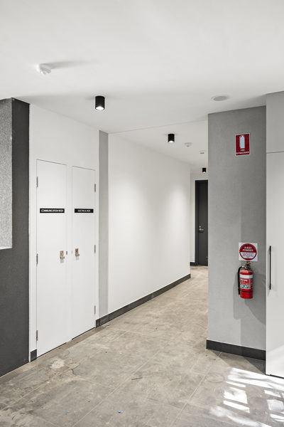 Interior and architectural detail at Hotham Hill Apartments, North Melbourne multi-residential project by WB Built