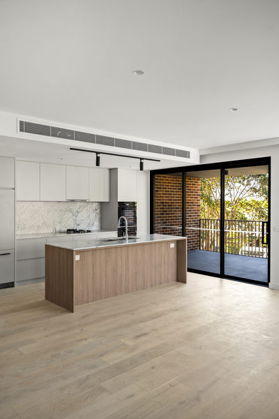 Interior and architectural detail at Hotham Hill Apartments, North Melbourne multi-residential project by WB Built