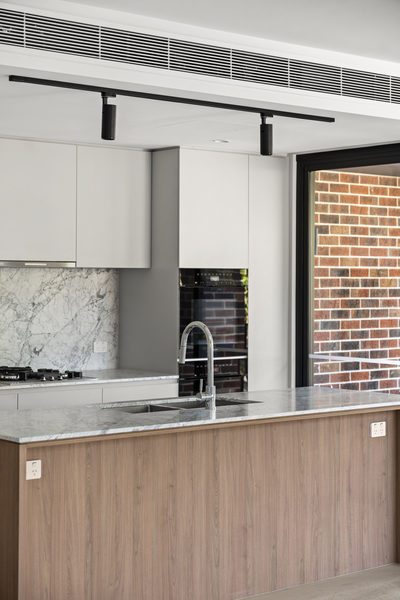 Interior and architectural detail at Hotham Hill Apartments, North Melbourne multi-residential project by WB Built