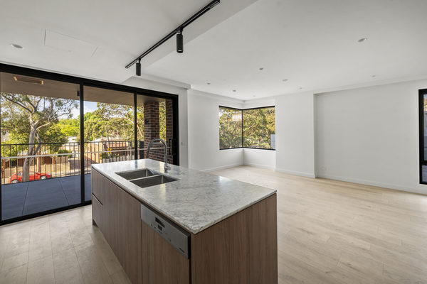 Interior and architectural detail at Hotham Hill Apartments, North Melbourne multi-residential project by WB Built