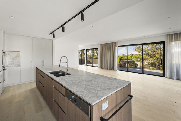 Interior and architectural detail at Hotham Hill Apartments, North Melbourne multi-residential project by WB Built