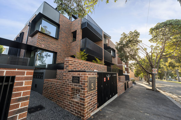 Interior and architectural detail at Hotham Hill Apartments, North Melbourne multi-residential project by WB Built
