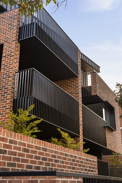 Interior and architectural detail at Hotham Hill Apartments, North Melbourne multi-residential project by WB Built