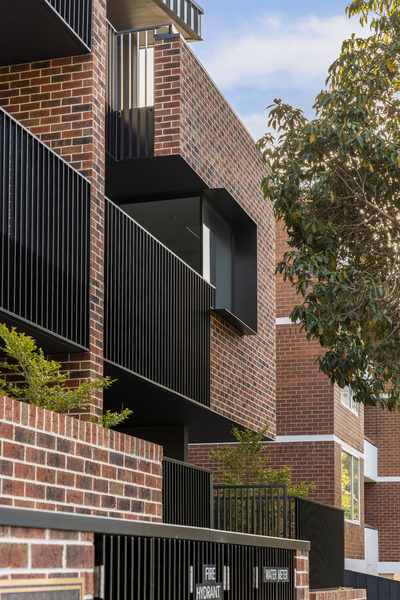 Interior and architectural detail at Hotham Hill Apartments, North Melbourne multi-residential project by WB Built