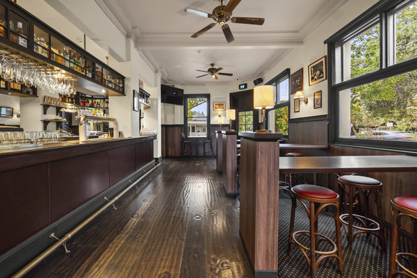 Hospitality fit-out and venue detail at O'Connells Hotel, South Melbourne by WB Built