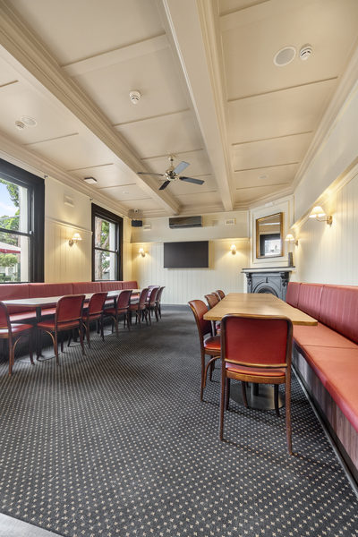 Hospitality fit-out and venue detail at O'Connells Hotel, South Melbourne by WB Built