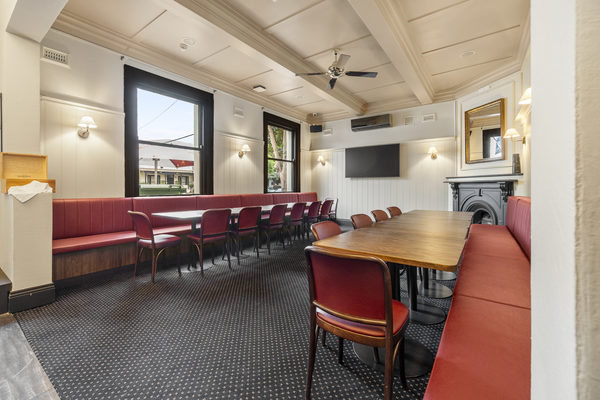 Hospitality fit-out and venue detail at O'Connells Hotel, South Melbourne by WB Built