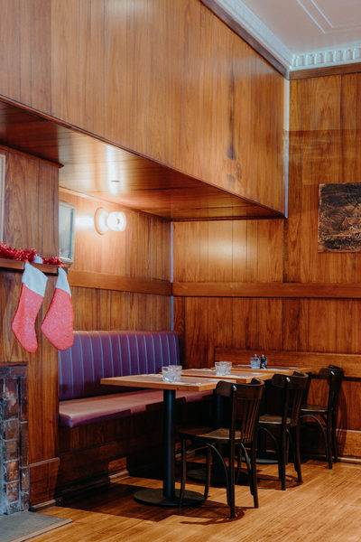 Hospitality fit-out and venue detail at Orrong Hotel, Toorak by WB Built