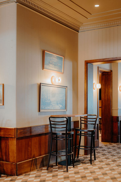 Hospitality fit-out and venue detail at Orrong Hotel, Toorak by WB Built