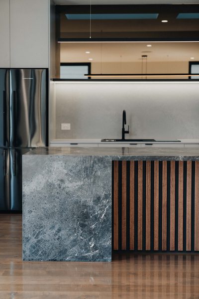 Interior and architectural detail at Oxford House, Newport by WB Built