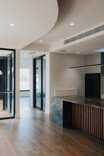 Interior and architectural detail at Oxford House, Newport by WB Built