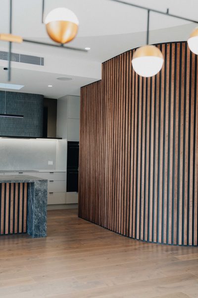 Interior and architectural detail at Oxford House, Newport by WB Built