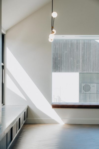 Interior and architectural detail at Oxford House, Newport by WB Built