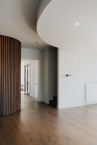 Interior and architectural detail at Oxford House, Newport by WB Built