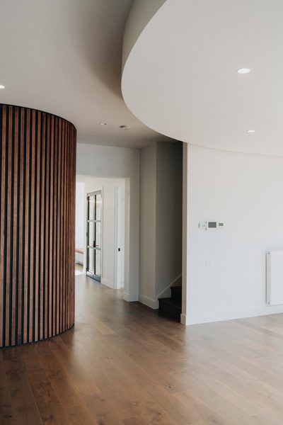 Interior and architectural detail at Oxford House, Newport by WB Built