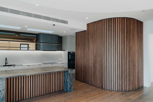 Interior and architectural detail at Oxford House, Newport by WB Built