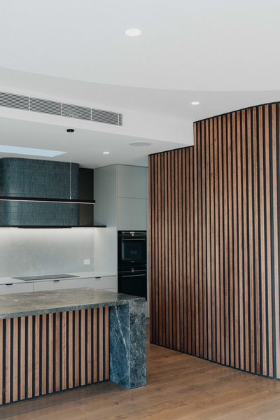 Interior and architectural detail at Oxford House, Newport by WB Built