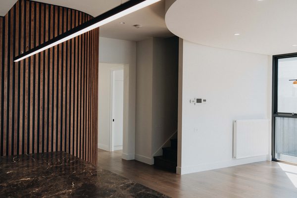 Interior and architectural detail at Oxford House, Newport by WB Built