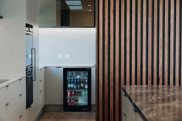 Interior and architectural detail at Oxford House, Newport by WB Built