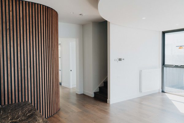 Interior and architectural detail at Oxford House, Newport by WB Built