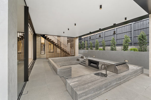 Interior and architectural detail at Rockley House, South Yarra by WB Built
