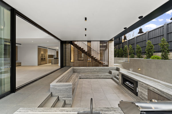 Interior and architectural detail at Rockley House, South Yarra by WB Built