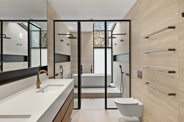 Interior and architectural detail at Rockley House, South Yarra by WB Built