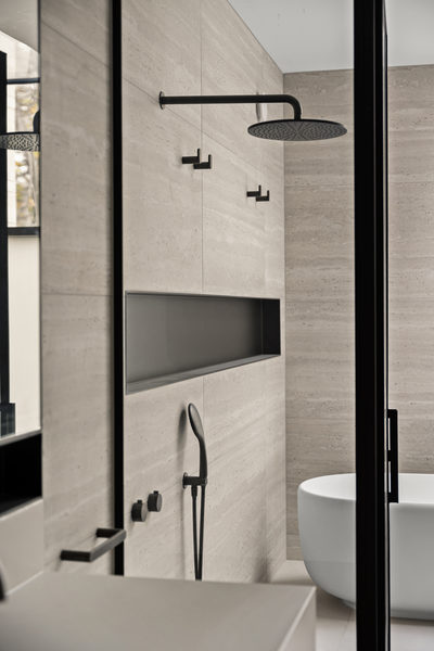 Interior and architectural detail at Rockley House, South Yarra by WB Built