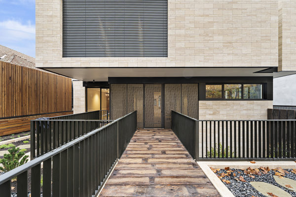 Interior and architectural detail at Rockley House, South Yarra by WB Built