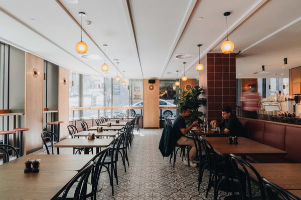 Hospitality fit-out and venue detail at Rustica Queen & Collins by WB Built