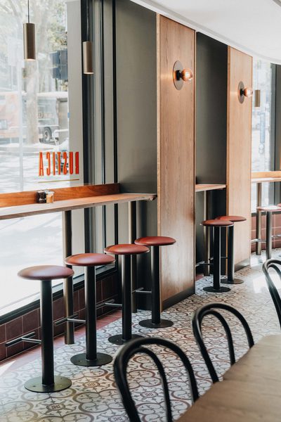 Hospitality fit-out and venue detail at Rustica Queen & Collins by WB Built