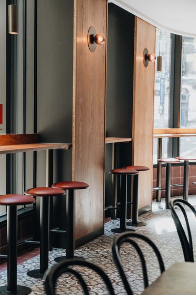 Hospitality fit-out and venue detail at Rustica Queen & Collins by WB Built