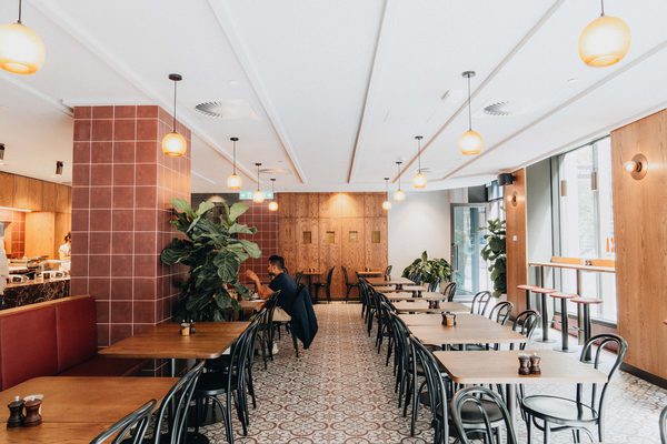 Hospitality fit-out and venue detail at Rustica Queen & Collins by WB Built