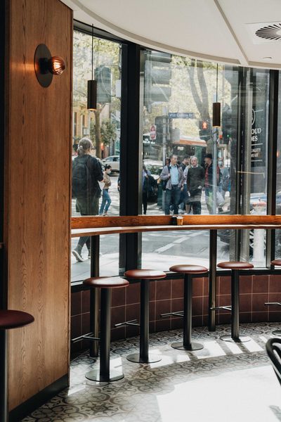 Hospitality fit-out and venue detail at Rustica Queen & Collins by WB Built