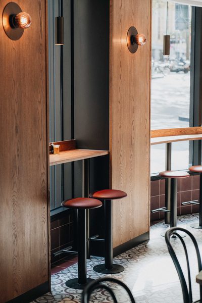 Hospitality fit-out and venue detail at Rustica Queen & Collins by WB Built