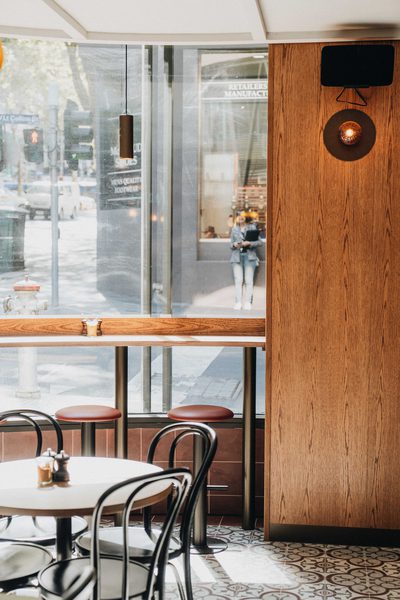Hospitality fit-out and venue detail at Rustica Queen & Collins by WB Built