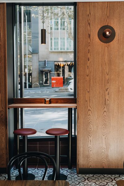 Hospitality fit-out and venue detail at Rustica Queen & Collins by WB Built