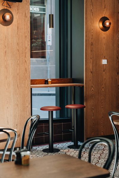 Hospitality fit-out and venue detail at Rustica Queen & Collins by WB Built