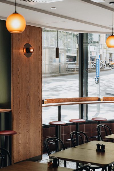 Hospitality fit-out and venue detail at Rustica Queen & Collins by WB Built