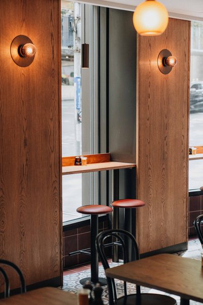 Hospitality fit-out and venue detail at Rustica Queen & Collins by WB Built