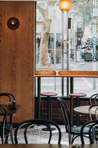 Hospitality fit-out and venue detail at Rustica Queen & Collins by WB Built
