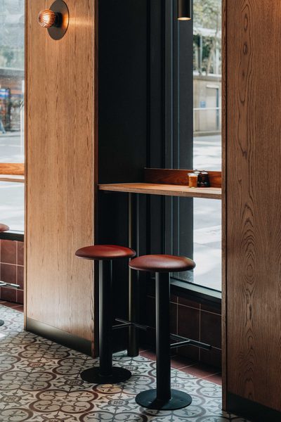 Hospitality fit-out and venue detail at Rustica Queen & Collins by WB Built