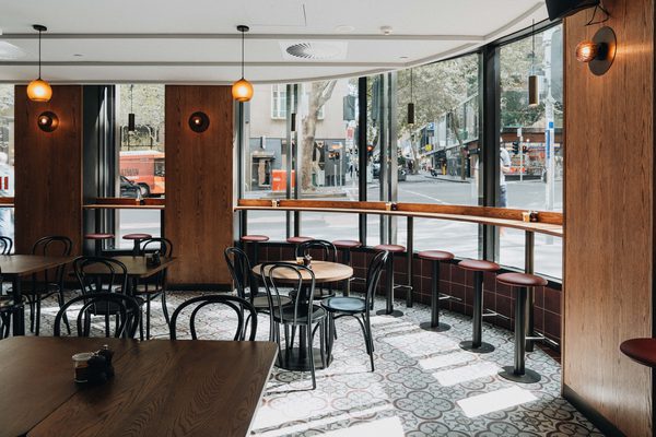 Hospitality fit-out and venue detail at Rustica Queen & Collins by WB Built