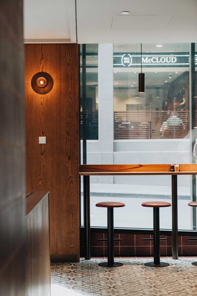 Hospitality fit-out and venue detail at Rustica Queen & Collins by WB Built