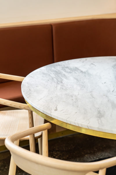 Hospitality fit-out and venue detail at Rustica South Yarra by WB Built