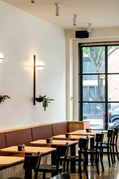 Hospitality fit-out and venue detail at Rustica South Yarra by WB Built