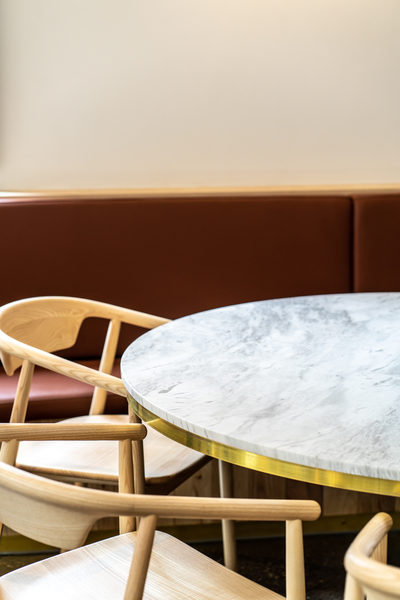 Hospitality fit-out and venue detail at Rustica South Yarra by WB Built