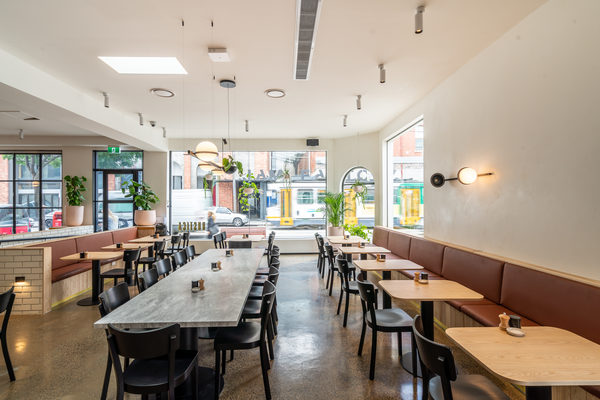 Hospitality fit-out and venue detail at Rustica South Yarra by WB Built