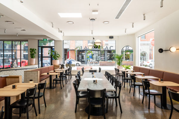 Hospitality fit-out and venue detail at Rustica South Yarra by WB Built