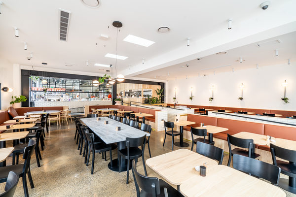 Hospitality fit-out and venue detail at Rustica South Yarra by WB Built